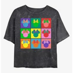 Discount 😉 Disney Minnie Mouse Warhol Minnie Mineral Wash Crop 👧 Girls T-Shirt 😍