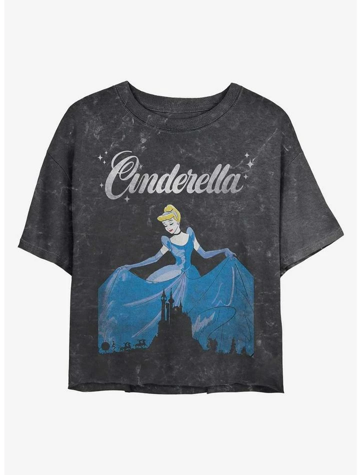 Deals ๐ Disney Cinderella Dancing Cinderella Mineral Wash Crop ๐ง Girls T-Shirt โ