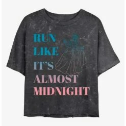 Top 10 🔔 Disney Cinderella Run Like It's Almost Midnight Mineral Wash Crop 👧 Girls T-Shirt 🥰