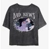 Promo ⌛ Disney Princesses Ursula Bad News Mineral Wash Crop 👧 Girls T-Shirt 🔥