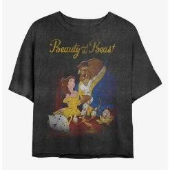 Cheap ✔️ Disney Princesses Classic Beauty Mineral Wash Crop 👧 Girls T-Shirt 💯