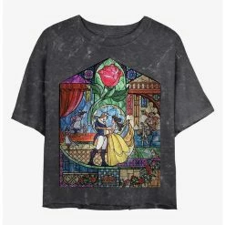 Budget ✨ Disney Princesses Glass Beauty Mineral Wash Crop 👧 Girls T-Shirt ✨