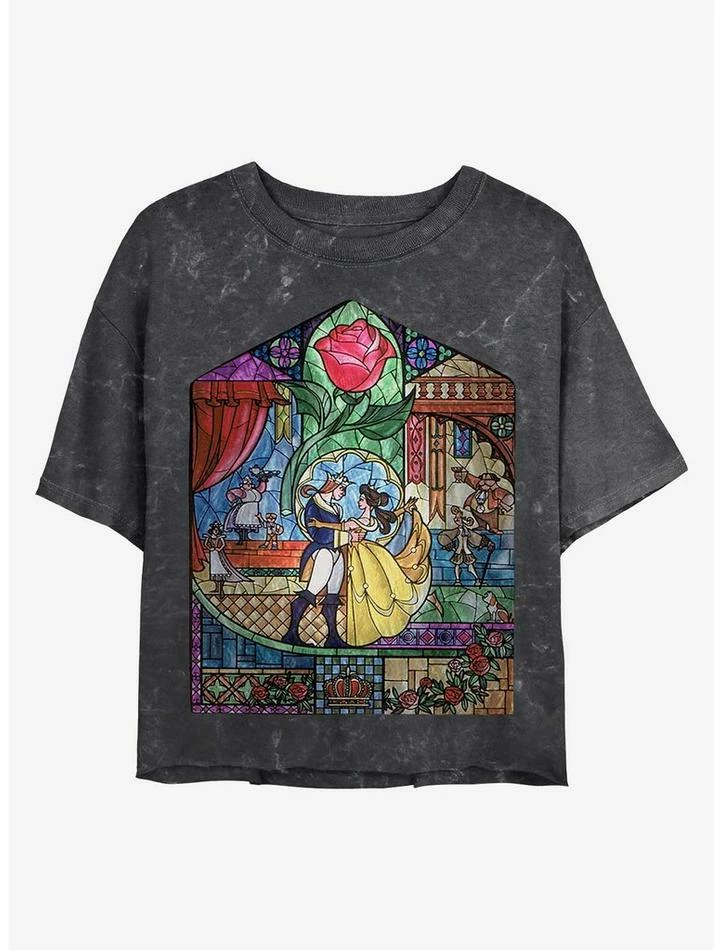 Budget ✨ Disney Princesses Glass Beauty Mineral Wash Crop 👧 Girls T-Shirt ✨