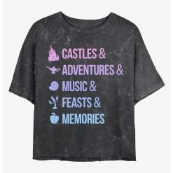Top 10 👍 Disney Princesses Just Disney Things Mineral Wash Crop 👧 Girls T-Shirt 🎁