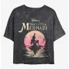 Best Pirce 🌟 Disney Princesses Mermaid Moon Mineral Wash Crop 👧 Girls T-Shirt 🧨