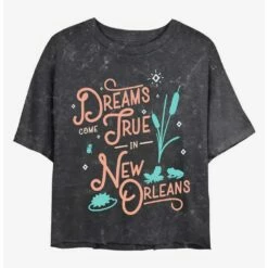 Coupon 🔥 Disney Princesses Dreams Come True In New Orleans Mineral Wash Crop 👧 Girls T-Shirt ⭐
