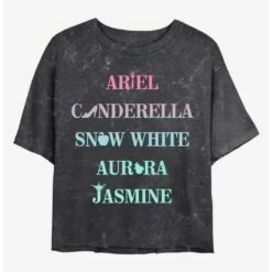 Buy 😉 Disney Princesses Princess Icons Mineral Wash Crop 👧 Girls T-Shirt 🥰