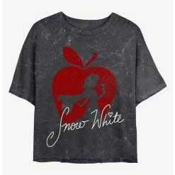 Budget 🔔 Disney Princesses Snow White Silhouette Mineral Wash Crop 👧 Girls T-Shirt ⌛