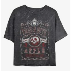 Cheap 🌟 Disney Princesses Take A Bite Mineral Wash Crop 👧 Girls T-Shirt 🧨