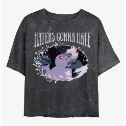 Buy 💯 Disney Princesses Ursula Haters Mineral Wash Crop 👧 Girls T-Shirt ❤️