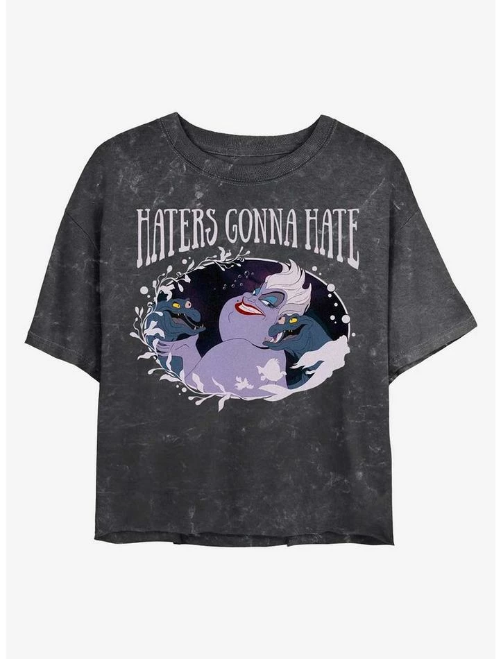Buy 💯 Disney Princesses Ursula Haters Mineral Wash Crop 👧 Girls T-Shirt ❤️