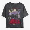Brand new 👍 Disney The Little Mermaid Ursula The Sea Witch Mineral Wash Crop 👧 Girls T-Shirt 😍