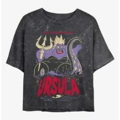 Brand new 👍 Disney The Little Mermaid Ursula The Sea Witch Mineral Wash Crop 👧 Girls T-Shirt 😍