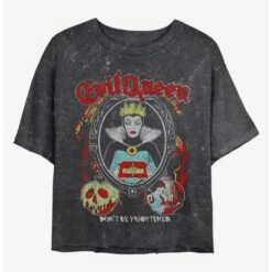 Hot Sale ⌛ Disney Snow White and the Seven Dwarfs Evil Queen Mineral Wash Crop 👧 Girls T-Shirt 👍