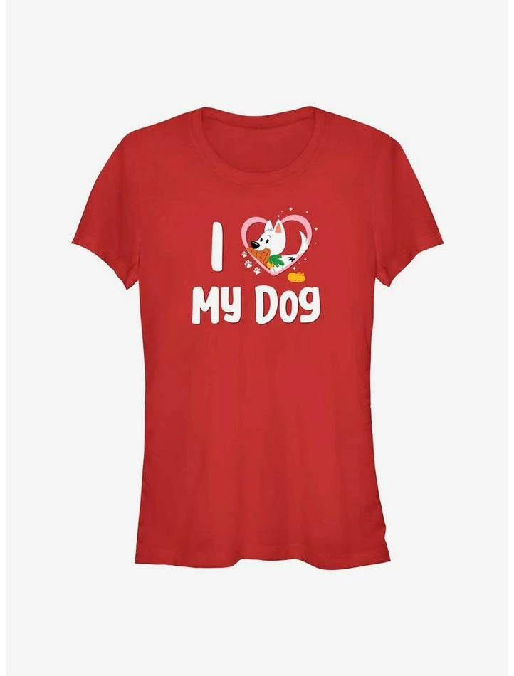 Hot Sale ๐งจ Disney Bolt Love My ๐ Dog ๐ง Girls T-Shirt ๐