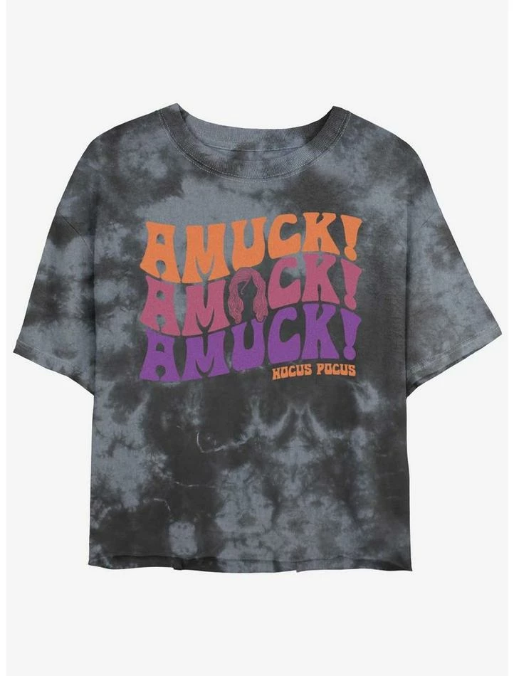 Top 10 ๐ Disney Hocus Pocus Amuck, Amuck, Amuck! Tie-Dye ๐ง Girls Crop T-Shirt ๐