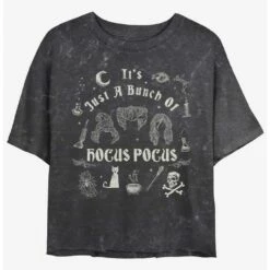 Best Sale 👍 Disney Hocus Pocus Sanderson Sisters A Bunch of Hocus Pocus Mineral Wash 👧 Girls Crop T-Shirt 🎉
