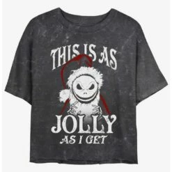 Best reviews of 🌟 Disney The Nightmare Before 🎄 Christmas Jolly Santa Jack Mineral Wash 👧 Girls Crop T-Shirt 😀