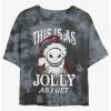 Cheap 🎉 Disney The Nightmare Before 🎁 Christmas Jolly Santa Jack Tie-Dye 👧 Girls Crop T-Shirt 😍