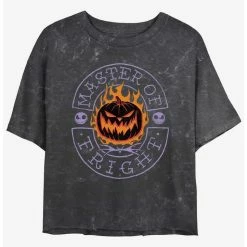 Coupon 😍 Disney The Nightmare Before 🎅 Christmas Master of Fright Mineral Wash 👧 Girls Crop T-Shirt 🛒