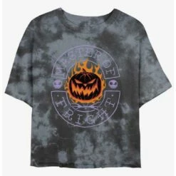 Flash Sale 🛒 Disney The Nightmare Before 🔔 Christmas Master of Fright Tie-Dye 👧 Girls Crop T-Shirt 🧨