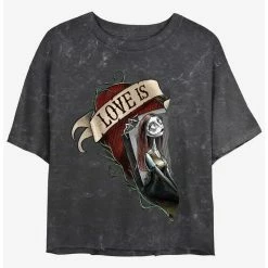 Wholesale 🔔 Disney The Nightmare Before ❄ Christmas Sally Loves Mineral Wash 👧 Girls Crop T-Shirt 🥰