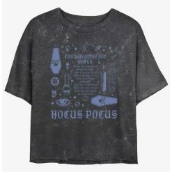 Flash Sale 😉 Disney Hocus Pocus Transformation Spell Lyrics Mineral Wash 👧 Girls Crop T-Shirt ❤️