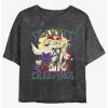Hot Sale 🤩 Disney The Nightmare Before 🔔 Christmas Season's Creepings Mineral Wash 👧 Girls Crop T-Shirt 🔥