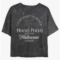 Buy 💯 Disney Hocus Pocus ⌚ Watch Hocus Pocus and Eat 🍬 Candy Mineral Wash 👧 Girls Crop T-Shirt 🧨