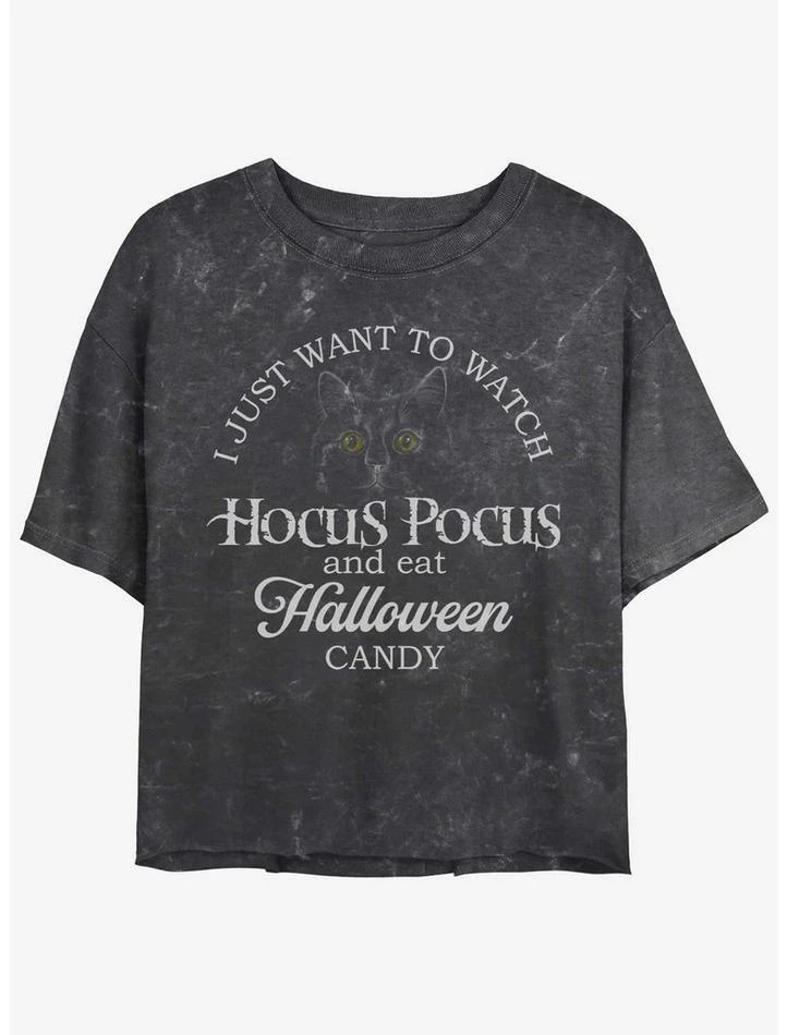 Buy ๐ฏ Disney Hocus Pocus โ Watch Hocus Pocus and Eat ๐ฌ Candy Mineral Wash ๐ง Girls Crop T-Shirt ๐งจ