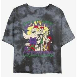 Brand new 🛒 Disney The Nightmare Before 🎅 Christmas Season's Creepings Tie-Dye 👧 Girls Crop T-Shirt 🥰