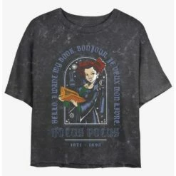 Cheap 🎉 Disney Hocus Pocus Winnie I Want My Book Mineral Wash 👧 Girls Crop T-Shirt 🛒