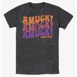 Top 10 💯 Disney Hocus Pocus Amuck, Amuck, Amuck! Mineral Wash T-Shirt 🌟