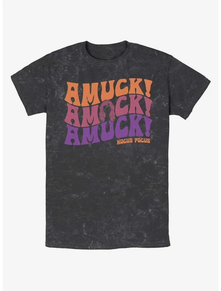 Top 10 💯 Disney Hocus Pocus Amuck, Amuck, Amuck! Mineral Wash T-Shirt 🌟