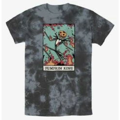 Promo 😉 Disney The Nightmare Before 🔔 Christmas Jack Pumpkin King Card Tie-Dye T-Shirt 🎉
