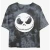 Coupon 😍 Disney The Nightmare Before ❄ Christmas Big Face Jack Tie-Dye 👧 Girls Crop T-Shirt ❤️