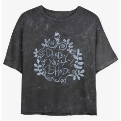 Budget 😀 Disney The Nightmare Before 🎁 Christmas Deadly Night Shade Mineral Wash 👧 Girls Crop T-Shirt 🎉