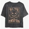 Best deal 👍 Disney The Nightmare Before 🎄 Christmas Hail Jack The Pumpkin King Mineral Wash 👧 Girls Crop T-Shirt 👍