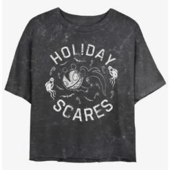 Hot Sale 🔔 Disney The Nightmare Before 🎅 Christmas Holiday Scares Vampire Teddy Mineral Wash 👧 Girls Crop T-Shirt ⭐