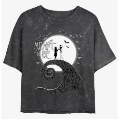Top 10 ⌛ Disney The Nightmare Before 🎁 Christmas Jack and Sally Meant To Be Mineral Wash 👧 Girls Crop T-Shirt 🧨
