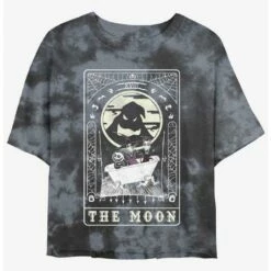 Promo ⭐ Disney The Nightmare Before 🎅 Christmas The Moon Tarot Card Tie-Dye 👧 Girls Crop T-Shirt ⌛
