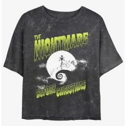 Discount 👏 Disney The Nightmare Before 🎅 Christmas Moonlit Jack Skellington Mineral Wash 👧 Girls Crop T-Shirt 👍