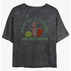 Hot Sale 😍 Disney The Nightmare Before 🔔 Christmas Now and Forever Lock, Shock, & Barrel Mineral Wash 👧 Girls Crop T-Shirt 🔥