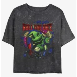 Best Sale 🛒 Disney The Nightmare Before 🎅 Christmas Oogie Boogie Dice Mineral Wash 👧 Girls Crop T-Shirt ✨