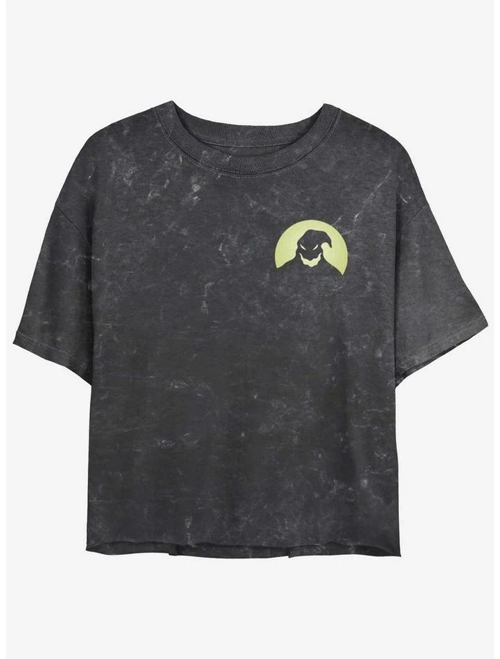 Best Pirce 💯 Disney The Nightmare Before 🎄 Christmas Oogie Boogie Pocket Mineral Wash 👧 Girls Crop T-Shirt 🎉