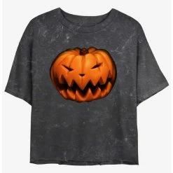 Outlet 👏 Disney The Nightmare Before 🎄 Christmas Pumpkin King Mineral Wash 👧 Girls Crop T-Shirt 🧨