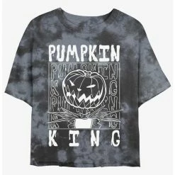 Wholesale ⌛ Disney The Nightmare Before 🔔 Christmas Jack Pumpkin King Tie-Dye 👧 Girls Crop T-Shirt ❤️
