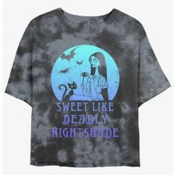Deals ✨ Disney The Nightmare Before 🎄 Christmas Sally Sweet Like Deadly Nightshade Tie-Dye 👧 Girls Crop T-Shirt ⌛