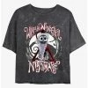 Flash Sale 👍 Disney The Nightmare Before 🔔 Christmas Santa Jack Wonderful Nightmare Mineral Wash 👧 Girls Crop T-Shirt 🔔