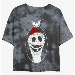 Cheap 🤩 Disney The Nightmare Before 🔔 Christmas Santa Jack Tie-Dye 👧 Girls Crop T-Shirt 🎁